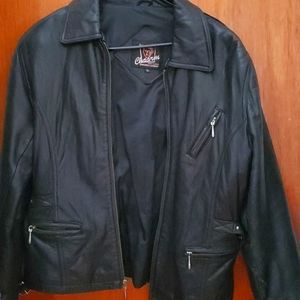 Chaarin Genuine Leather Jacket, XL, Black